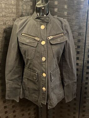 Vintage Y2K Tommy Jeans Denim Military Jacket Sz S